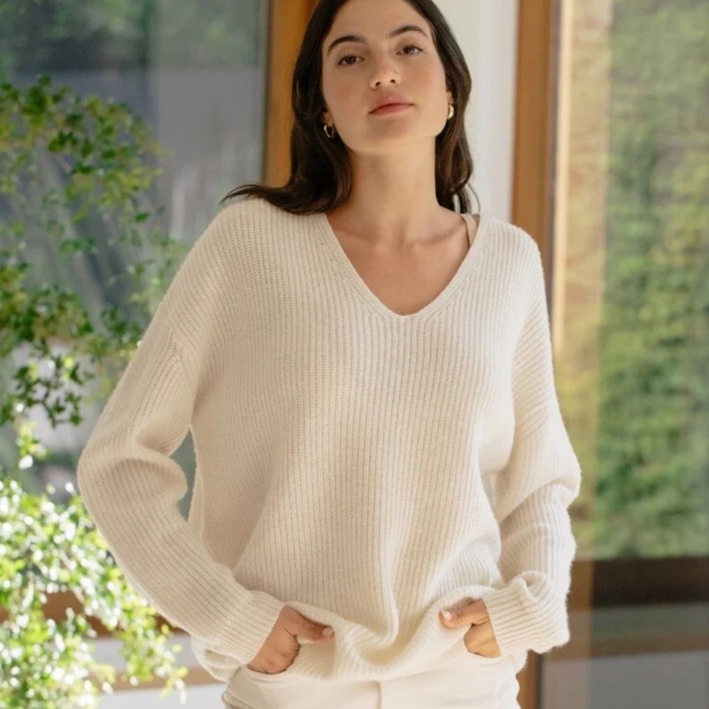 Jenni Kayne Cabin Wool Oversized Sweater Cream